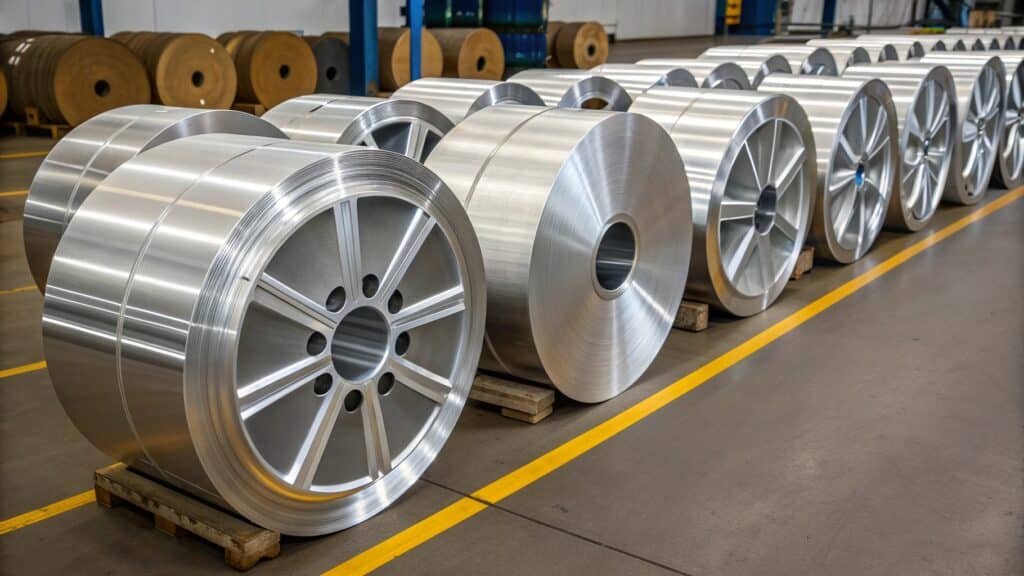 A split image showing a forging press on one side (wrought) and a mold being poured with molten metal on the other (cast).